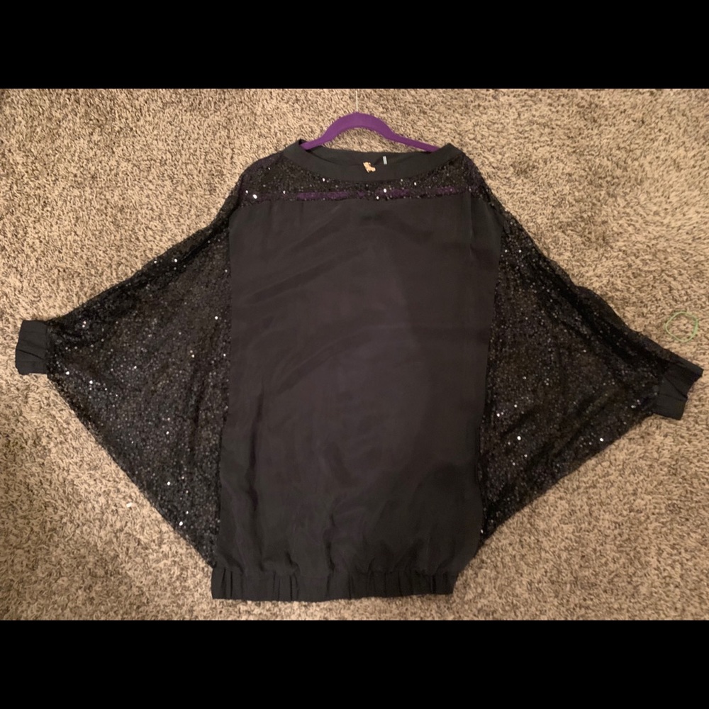 Lindsay Lohan Black Sequin Top